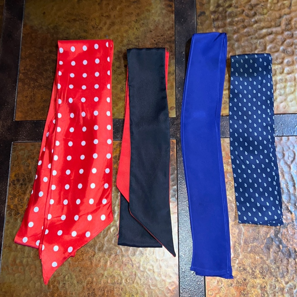 4 Vintage Narrow Scarfs Ties Twilly’s
